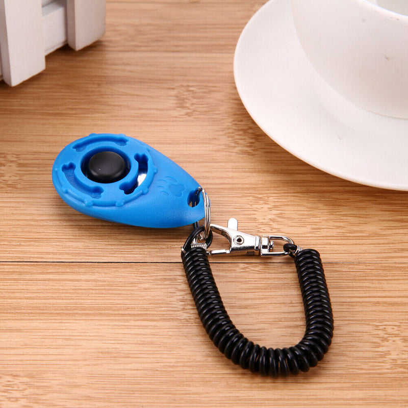 1pc Pet Trainer Pet Dog Training Adjustable Sound Key Chain Clicker(Blue) A