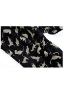 Scarf Shawls Wraps 100% Chiffon for Women, Cat Pattern - Black L8F3