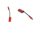 2X Type C to 3.5mm Jack Audio Adapter + USB-C Charging Cable Red