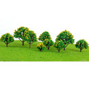 30Pcs 1/75 -1/500 Landscape Layout Pagoda Trees Models & Yellow Flowers Tree
