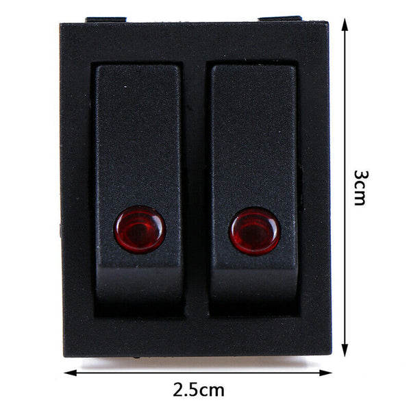 1PCS Rocker switch belt cat-eye switch two gang switch double switch J Gw