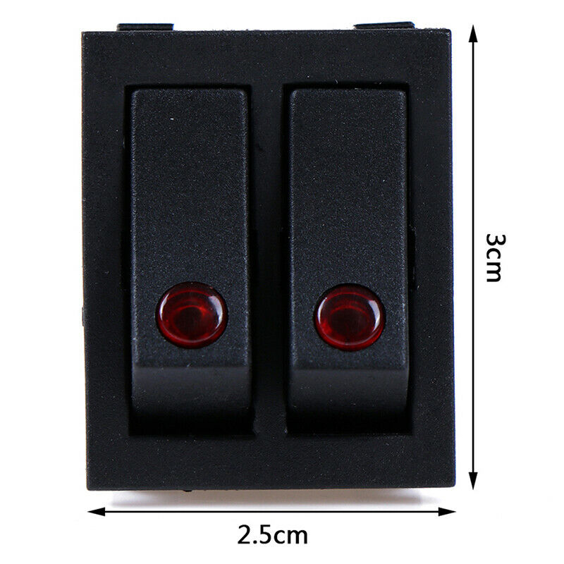 1PCS Rocker switch belt cat-eye switch two gang switch double switch J Gw