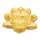 Buddhism Worship Lotus Flower Crystal Candle Holders Home Decoration Amber