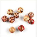 New 100Pcs Mixed Gorgeous 9x10mm Charming Wooden Round Craft Loose Tribal Beads