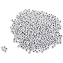 1000 White Mixed Letter/ Alphabet Acrylic Beads 7mm(1/4 inch) S8L9