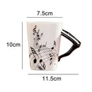 Creative novelty piano handle ceramic cup free spectrum coffee milk tea cup D5W9