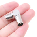 2pcs Right Angle F Female to 9.5 TV Male Aerial Antenna Plug Connector Adap Gw