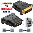 24+1 DVI-D Male to HDMI Female M/F Adapter Coupler Converter Adaptor for HDTV