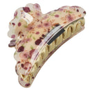 Violet flower pattern Plastic hair clip for ladies