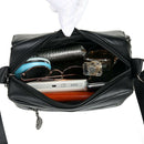 Women Washed PU Crossbody Bag Large Capacity Mother Zipper Shoulder Pouch