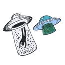 2Pcs Enamel Pin Set Punk Cute Brooches for Party Alien UFO Lapel Pin Badge Set