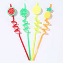 4pcs Reusable PVC Drinking Straws Cute Fruit Straws Hawaii Party Table DecME