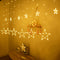 LED Curtain String Light 8Mode Star Moon Plug Night Light  (EU Warm Light)