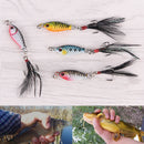 4X  Hard Metal Fishing Lures Crank Bait Small Minnow Lure Bass Tackle Hooks  JR