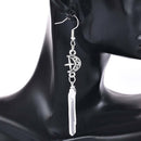Clear Quartz Moon Earrings Natural Stones,Esoteric,Celestial Gothic Earrings