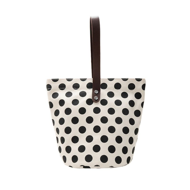 Fashion Women Polka Dots Handbag Casual Large Capacity Shopping Travel Tote Bag
