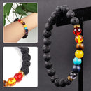 7 Chakra Buddha Natural Lava Rock Stone Bead Bangle Bracelet Healing Yoga Prayer