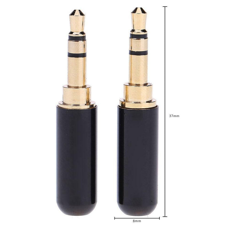 2pcs/set 3.5mm 1/8in 3-Pole Male Audio Jack Plug Stereo Headphone DIY Connectors