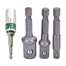 3 X Socket Adaptor Set 1/4 to 1/2 1/4 3/8 inch Cordless HEX Drill Bit Driver LJ