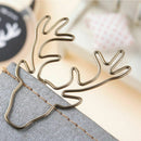 8pcs/box paper clips retro metal book clip mark antlers cute paper clips fo