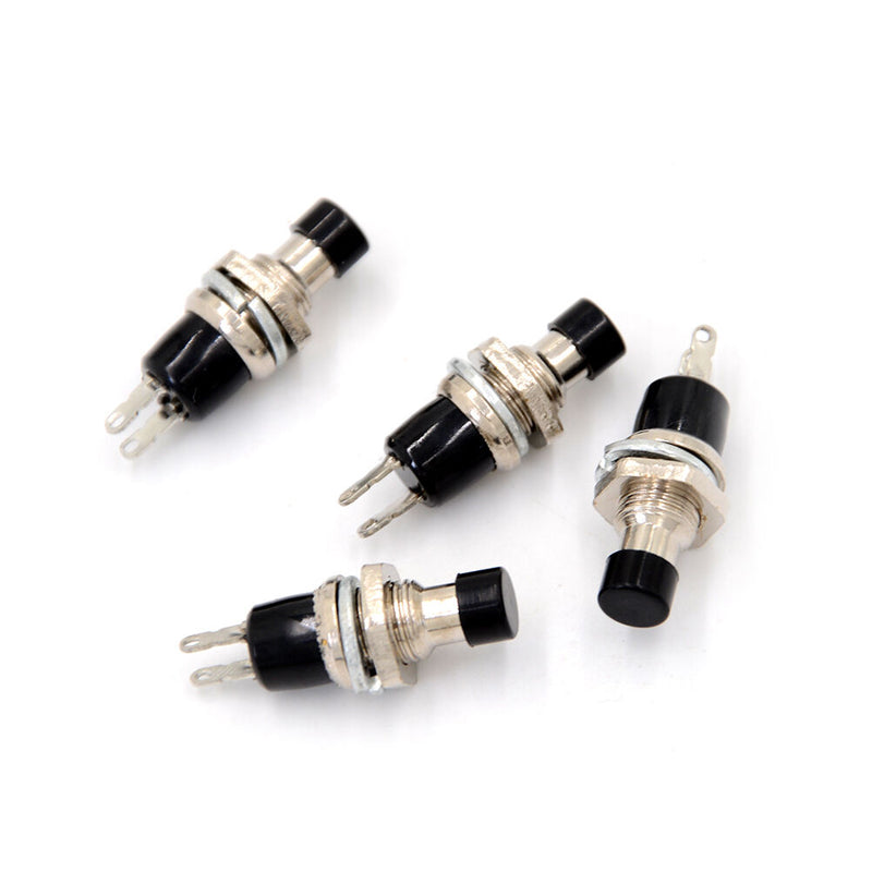 4pcs Mini Momentary Push Button Switch Black Reset button switch Lockles  Bj