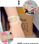 10x Luminous Neon Silicone Gummy Loom Rubber Fashion Hairband Wristband Bracelet