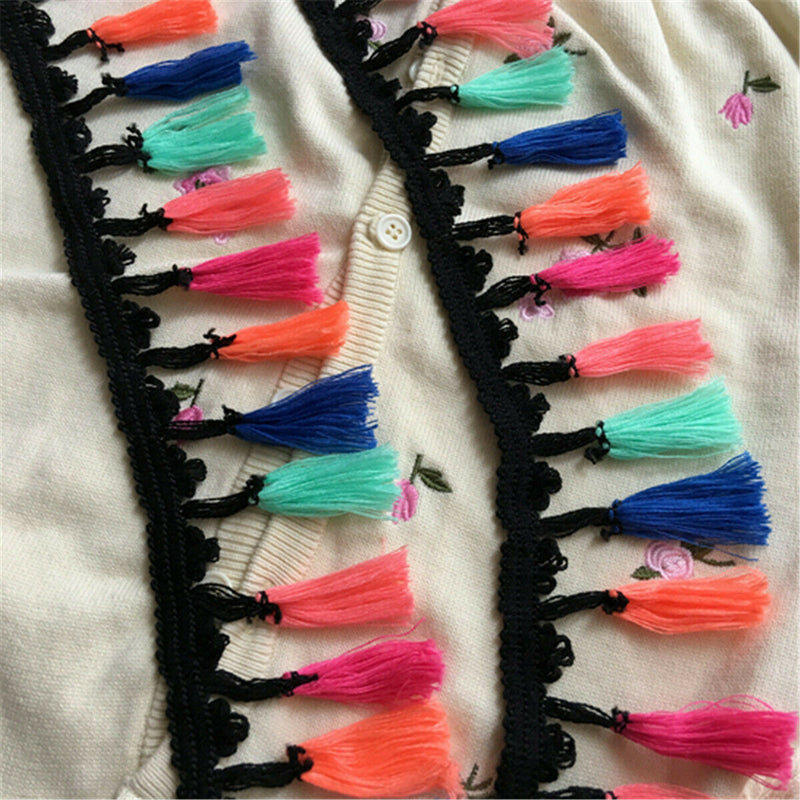 1 Yard Colorful Tassel Fringe Trim Braid Lace Ribbon Sewing Crafts 7.5cm Width