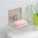 Kitchen Bathroom Self-adhesive Soap Dish Holder Wall Mounted Stainless Steel x1