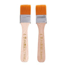 2pcs Orange Bristle Wooden Handle Oil Painting Paint Brush 1.2" Width