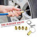 Off Road Vehicle Tire Air Deflator Brass Tyre Air Down Tool + 4 Valve Caps