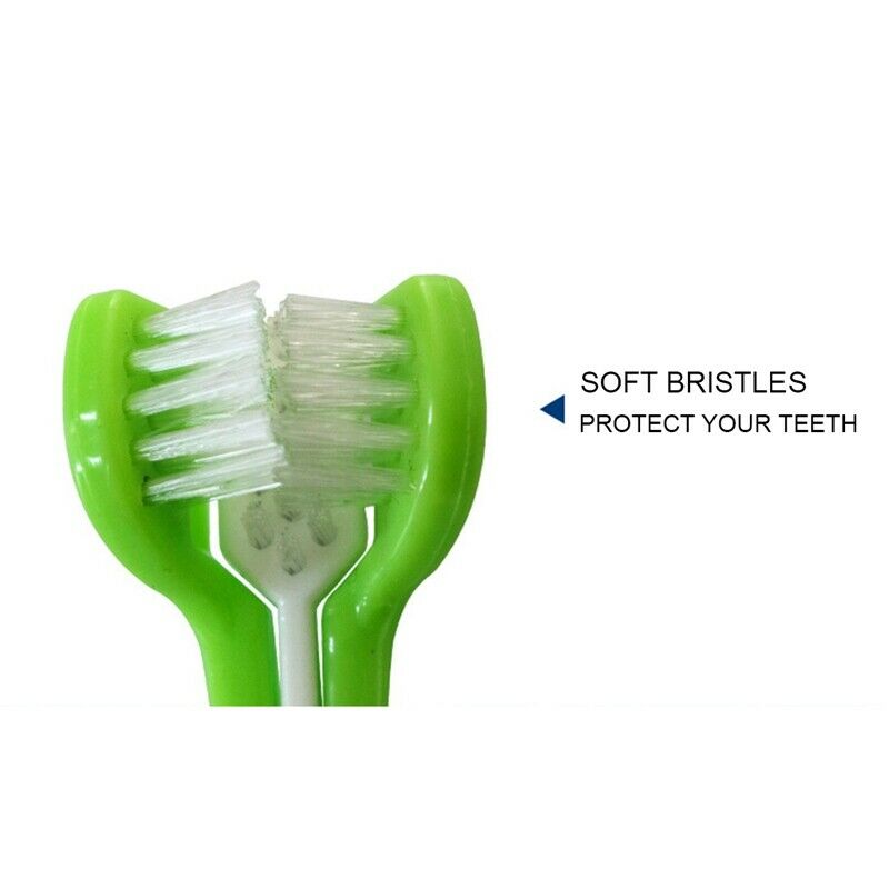 3 sets of dog pet finger toothbrush three head toothbrush toothpaste set pe