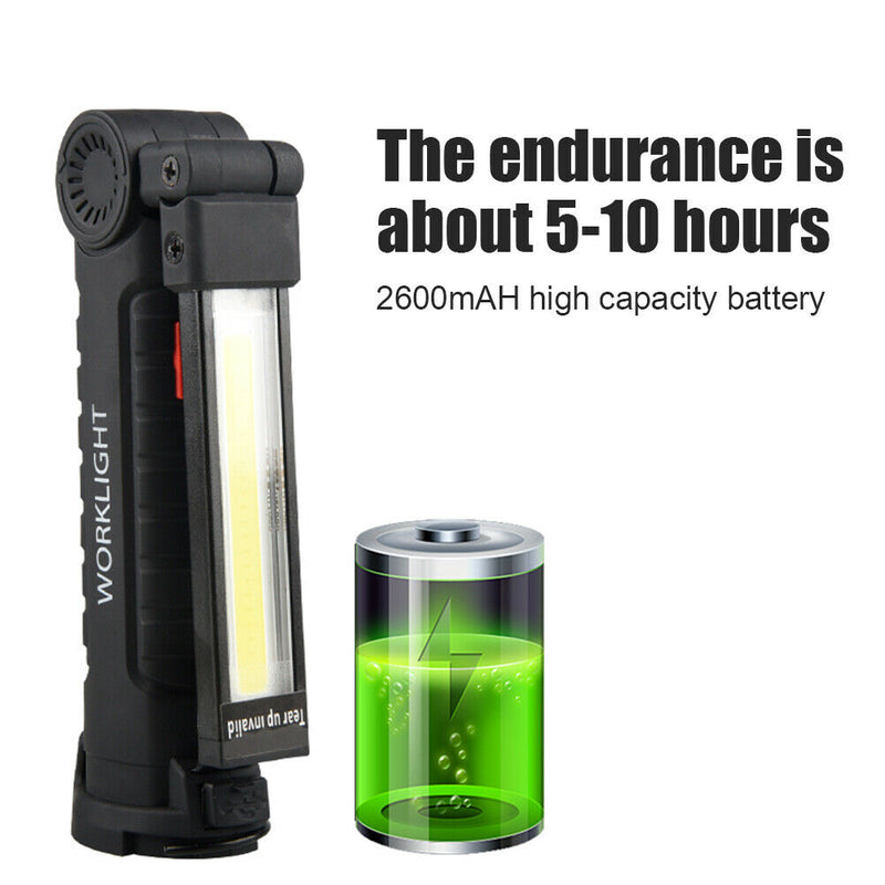 LED COB Work Light Portable 5 Mode Folding Emergency Flashlight with Magnet