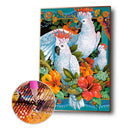 DIY Full Drill Round Diamond Painting Three Parrot Rhinestone Bead Mosaic