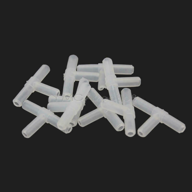 10 Pcs Tee Connector Aquarium Oxygen Pipe Hose Tube Joiner Air Fuel Fitting YQT