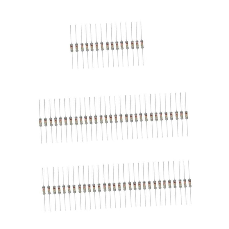 75pcs 3W 0.1-20 ohm + 300pcs 2W 0.1-750 ohm Carbon Film Resistors