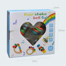 4pcs Wooden Hand Ring Bell Baby Kid Bed Rattles Musical Education Gift Toys