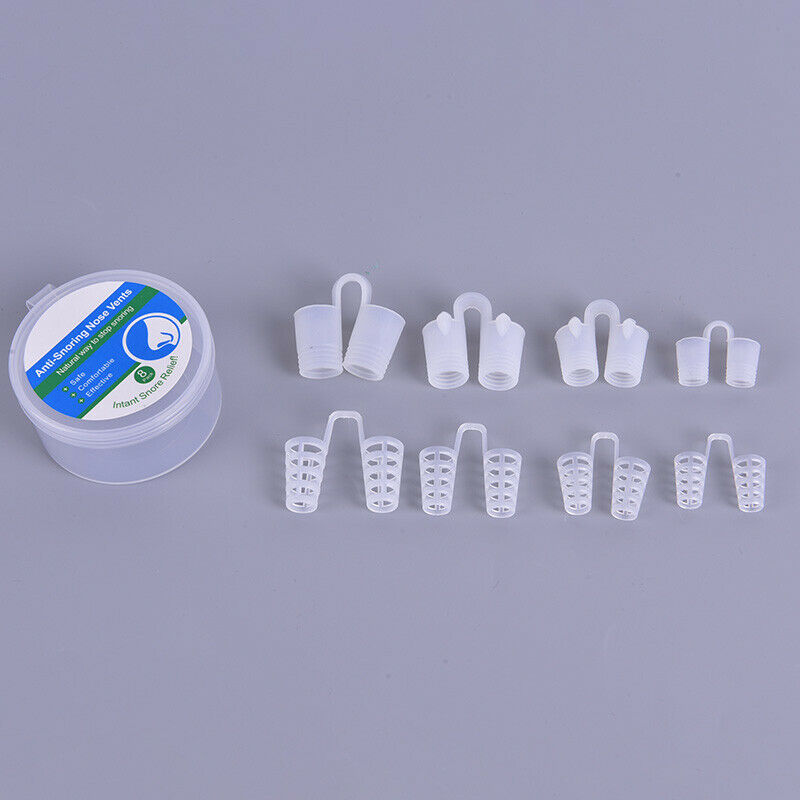8 Pcs/Box Anti Snore Apnea Slicone Nose Clip Anti-snoring Breathe Aid Stop Sn BX