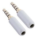 2Piece 3.5mm 4pole Soldering TRRS Male Jacks Earpieces Adapter Connector Plug