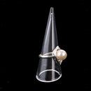 15 Pieces Plastic Jewelry Ring Display Holder Stand Cone Shape Transparent Rack