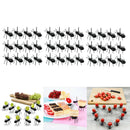 Lot of 36, Novelty Cake Pudding Fruit Forks Black ABS Flatware Reusable