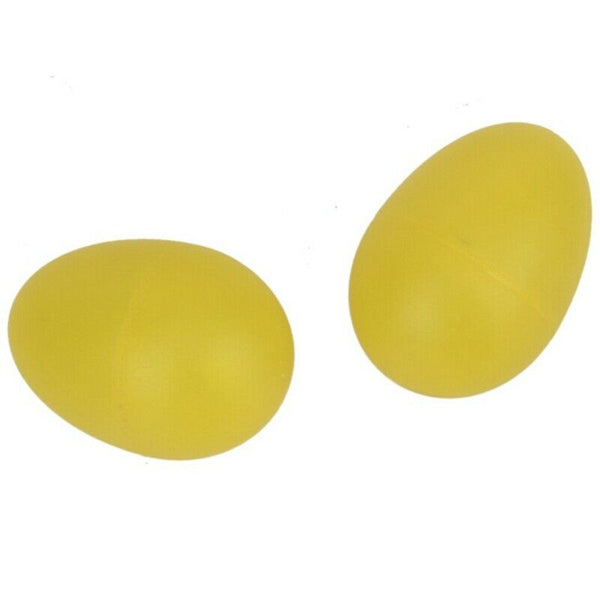 1 Pair Plastic Percussion Musical Egg Maracas Shakers yellow C4I5