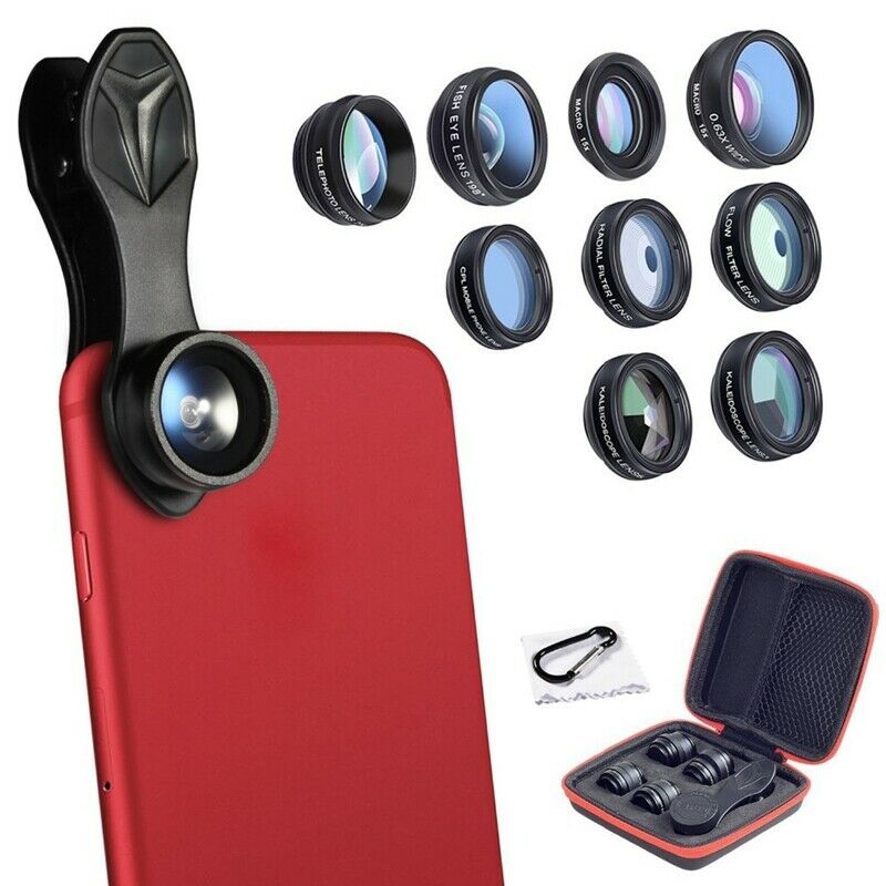 Apexel Phone Lens Kit Universal 10 In 1 Fisheye Wide Angle Macro Lens Cpl F O2Z5