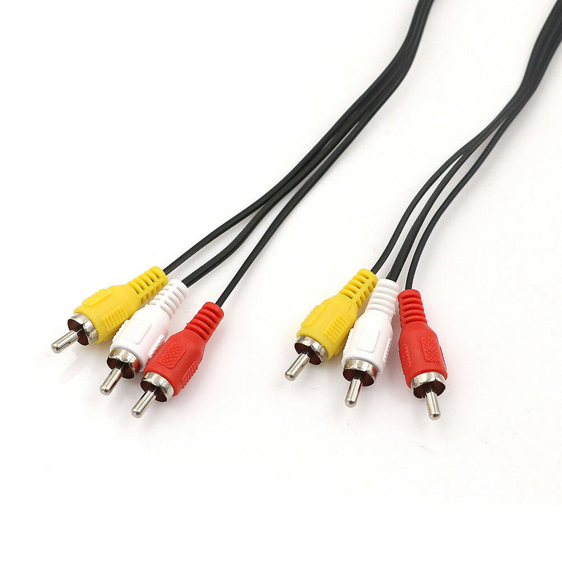 1.5m 3 RCA Composite Male to Male Audio Video AV Cable for DVD TV -Q