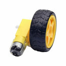2Pcs Plastic Tire Wheel with Gear Motor Dual Shaft for Smart Car Robot Ardu