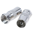 2Pcs F Type Male Plug Connector Socket to RF Coax TV Aerial Female RF AdaptersOZ