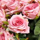 Artificial Silk Peony Pink Rose Bridal Wedding Bouquet Home Decor
