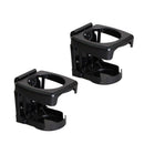 2Pcs Car Folding Drink Holder Boat Vehicle Cup Mugs Stand Hard Plastic Black