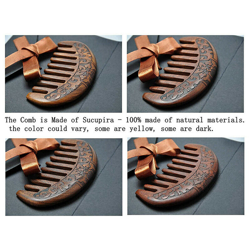 Wood Comb Wooden hair comb Natural Comb-Anti Static Massage through the com E3O2