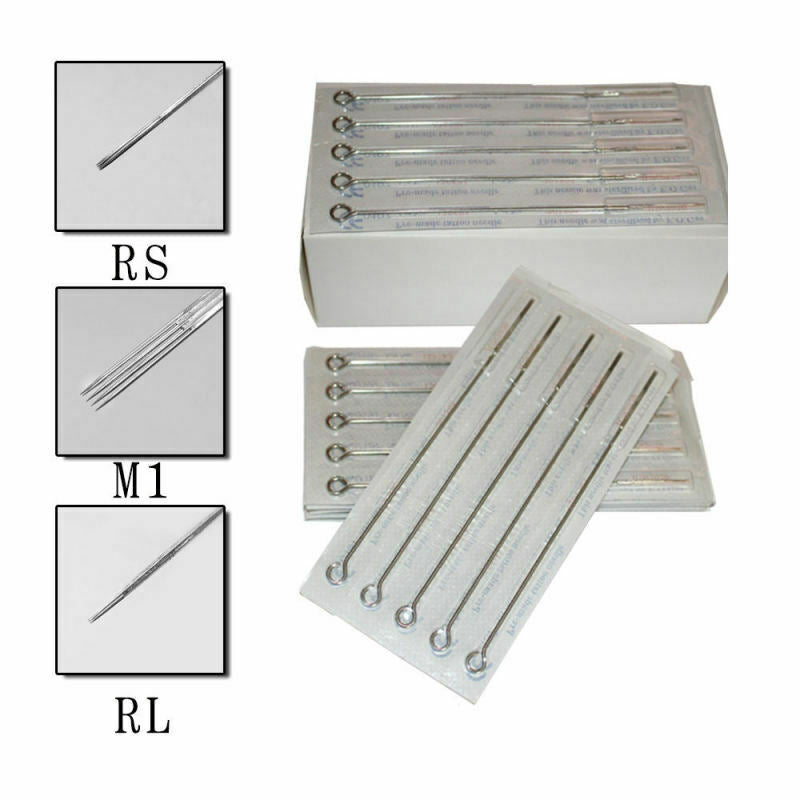 100X Sterile Tattoo Needles Body Art Mix Sizes 5/7/9 RL RS M1 3RL Disp OZX