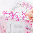12pcs Cute Flamingo Bookmark Paper Clip Hollow Metal Binder Office Supplie %o